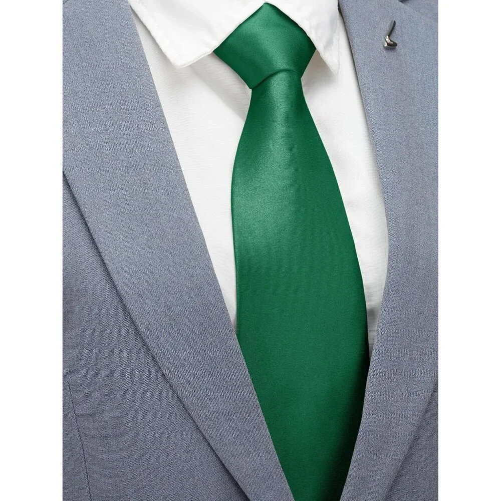 Men's Dark Green Solid Color 8 Cm (3.15in) Polyester Formal Neck Ties